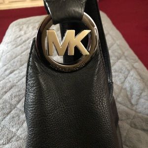 Michael kors black leather hobo